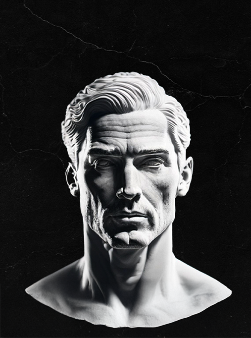 Rosto escultural para análise visagista